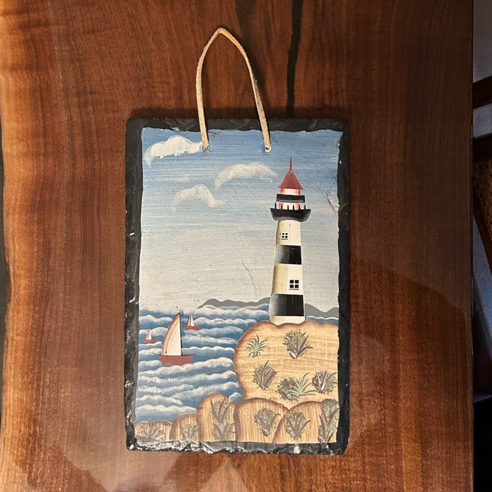 Handcrafted Lighthouse Wall Art on Slate